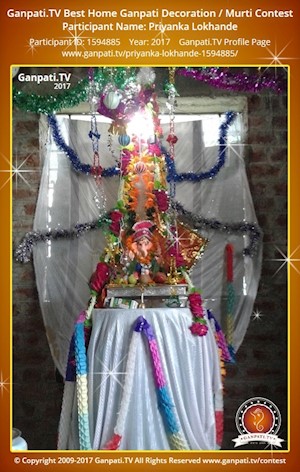 Priyanka Lokhande Home Ganpati Picture