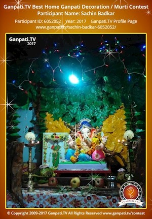 Sachin Badkar Home Ganpati Picture